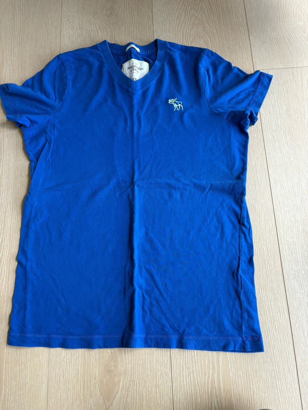 Abercrombie & Fitch Royal Blue V-Neck Tee with Small Logo